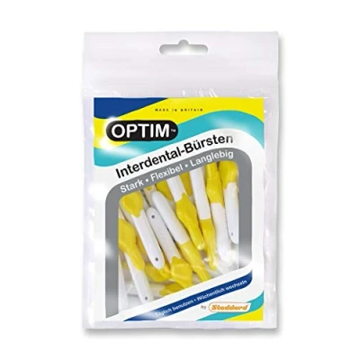 Afbeelding van OPTIM inter dentale borstels verpakking van 25 stuks, geel 0,7 mm maat 4