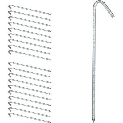 Afbeelding van Relaxdays 20x XL tentharing set rondpen staal 39 cm extreem stabiel verzinkt