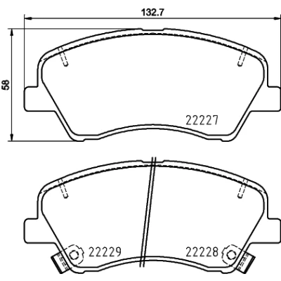 Afbeelding van HELLA 8DB 355 036 501 Remblokkenset Incl. slijtage waarschuwingscontact Met toebehoren KIA: Stonic Hatchback, RIO 4, 3 Stufenheck
