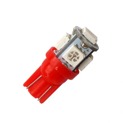 Afbeelding van T10 ROOD 5 LED 12V 5050 SMD