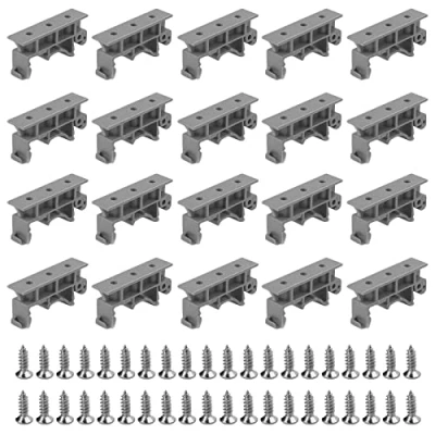 Afbeelding van 20 Stukken PCB DIN Houder Montage Printplaat C45 Rail Adapter 35mm Montagebeugel Geschikt Voor 45 Montagerail, 10 Sets, Montagebeugel, Grijs