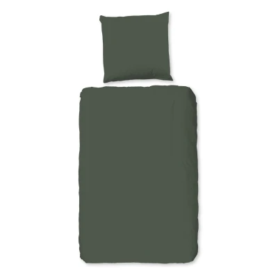 Afbeelding van Luxe Microfiber Dekbedovertrek 135x200 cm Effen Groen 1 Persoons Oeko Tex Gecertificeerd