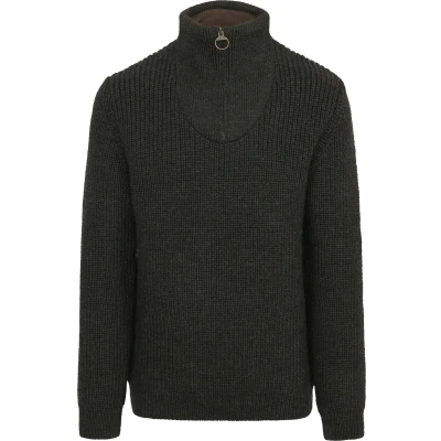 Afbeelding van Barbour New Tyne Zip Trui Wol Olijfgroen Maat M Heren Schipperstrui