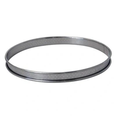 Afbeelding van De Buyer Circulaire RVS Ronde Geperforeerde Tart Ring met Gewalste Randen