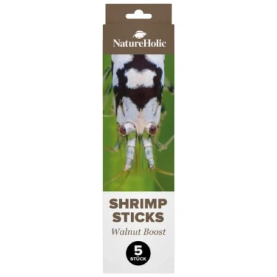 Afbeelding van NatureHolic Garnalenlolly &quot;Walnut Boost&quot; I Aanvullend voer voor ongewervelden met walnootbladeren speciale voedermomenten made in Germany 5 pcs