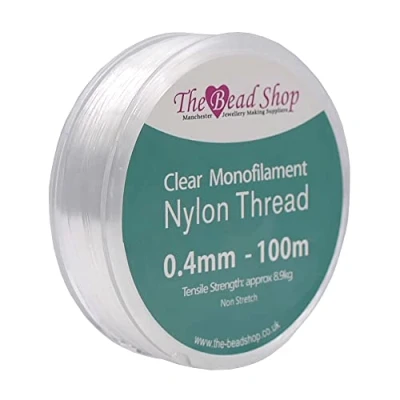 Afbeelding van 0,4 mm doorzichtige nylon draad, onzichtbaar koord, transparant naaigaren, decoratie opknoping, niet stretch, ongeveer treksterkte 8,9 kg (0,4 100 m spoel)