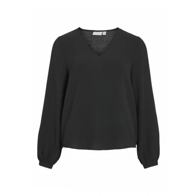 Afbeelding van VisuraSHIL V hals L/S TOP/R/DFS, zwart beauty, 34