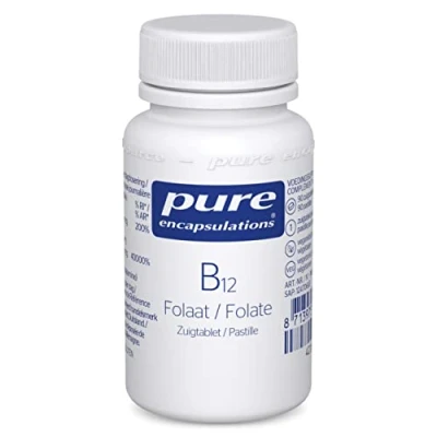 Afbeelding van Pure Encapsulations Vitamine B12 Folaat Combinatie van en Foliumzuur in een Zuigtablet 90 Capsules
