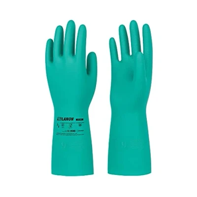Afbeelding van LANON 3 Paar Chemisch Bestendige Handschoenen, Heavy Duty Nitrilhandschoenen, Zuur , Alkali EN Oliebescherming, 374, Antislip, XXL/11