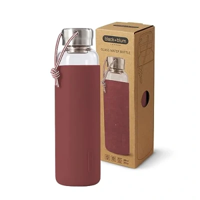 Afbeelding van Black+Blum Glazen Waterfles 600ml Burgundy