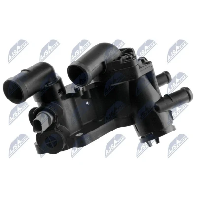 Afbeelding van NTY CTM VW 029 Thermostaathuis Met pakking, temperatuursensor thermostaat, deksel, schroeven VOLKSWAGEN: Polo IV Hatchback