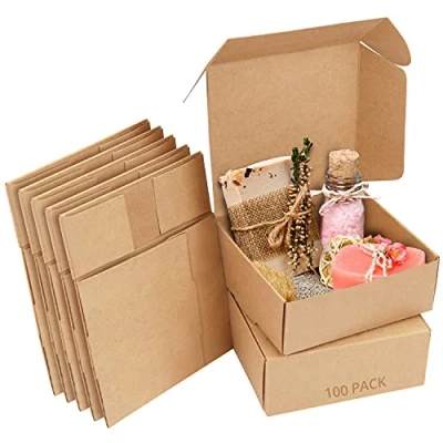 Afbeelding van Kurtzy Kraft Bruine Hobby Geschenk Doosjes (100 Pak) Doos Meet 12 x 5 cm Makkelijk te Assembleren Vierkante Presentatie Dozen Feesten, Verjaardagen, Huwelijken, Vakanties
