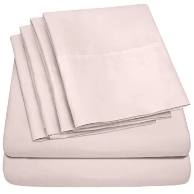 Afbeelding van Smalle tweepersoons (twijfelaar) lakens, 6 delige, 1500 draadse Supreme Collection fijn geborstelde microvezel lakenset beddengoed met diepe zak, 2 extra kussenslopen, voordelig, lichtroze