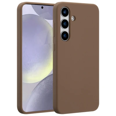 Afbeelding van Samsung Galaxy S25 Plus MagSafe Hoesje Siliconen en TPU (zacht) Accezz Softcase/Backcover Lichtbruin Telefoonhoesje