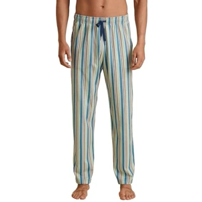 Afbeelding van Calida Remix Sleep Weekend Pants Blauw/Bruin katoen Small Heren