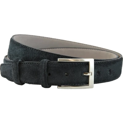 Afbeelding van Houtkamp Suede Leren Pantalon Riem Dames / Heren Echt Leer Zwart Riemmaat 115