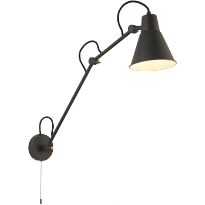 Afbeelding van Searchlight Uitklapbare wandlamp Swing Arm antraciet 7403GY