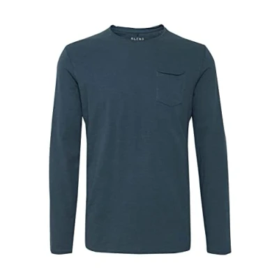Afbeelding van Blend Bhbhnicolai TEE L.S. Longsleeve, Heren, Maat: Medium, Midnight blue