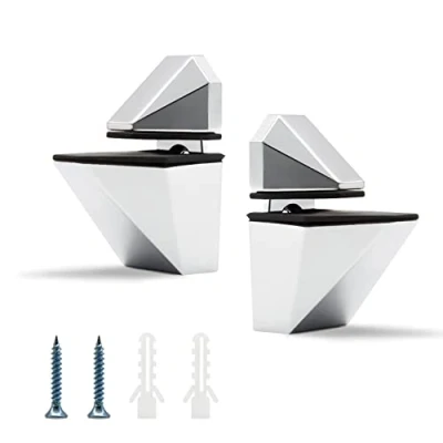 Afbeelding van DEANKEJI 2 stuks verstelbare glazen plankbeugel beugel visuitloop clip voor planken van 3 tot 20 mm dik, badkamer plankbeugels