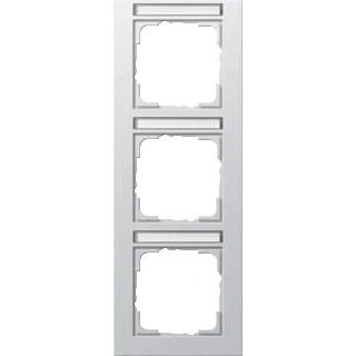 Afbeelding van Gira E2 afdekraam 3 voudig kleur aluminium met tekstkader