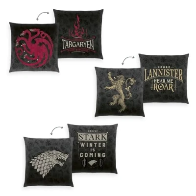 Afbeelding van Set van 3 Game of Thrones decoratieve kussens, ca. 40x40 cm, 100% polyester