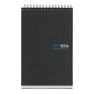 Afbeelding van Miquelrius notitieboek A6, The Original, 4 gekleurde strepen, 120 vellen, geruit, 5 mm, papier 70 g/m², zonder boren, compacte kartonnen omslag, zwart