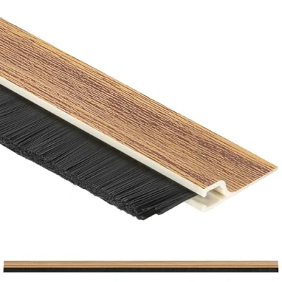 Afbeelding van KOTARBAU® Borstelafdichting, 100 cm, grenen, zelfklevende deurafdichting, afdichtstrips, tochtstopper, stripborstel, deurborstel, deurafdichting