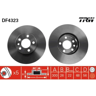 Afbeelding van Trw Remschijf DF4323