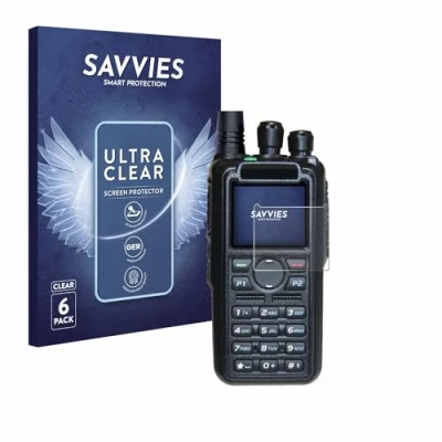 Afbeelding van Savvies Screenprotector voor AnyTone AT D878UV II Plus Folie Beschermfolie transparant (6 Stuks)