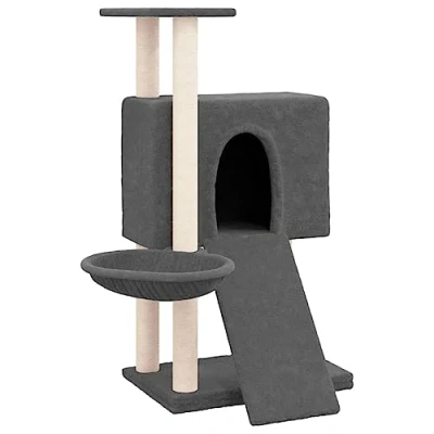 Afbeelding van vidaXL Kattenmeubel met sisal krabpalen 96 cm donkergrijs