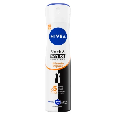 Afbeelding van Nivea Black &amp; White Invisible Ultimate Impact Deodorant Spray 150ML