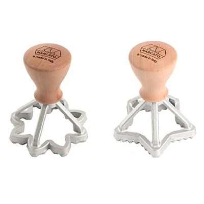 Afbeelding van Marcato Uitsteekvormen voor ravioli en koekjes, vormen, hardhout aluminium, 65 mm stervorm + 70 bloemenvorm