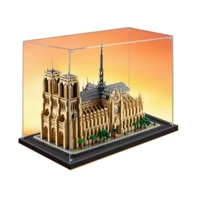 Afbeelding van FEIFANBOYANG Acryl transparante vitrine voor Lego 21061 Notre Dame de Paris Model Stofdicht Transparant Display Case Showcase (17,7 * 9,8 13,7 inch) (alleen vitrine) (3mm)