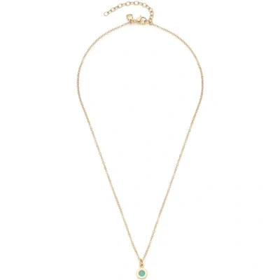 Afbeelding van Leonardo Jewels Halsketting Isa, ketting van roestvrij staal, delicate ankerketting in goud met aquakleurige hanger, 42 47 cm lengte, personaliseerbare achterkant, sieraden dames, 023397, cm,
