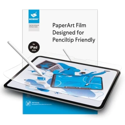 Afbeelding van MOBDIK 2 stuks Paperfeel schermbeschermer compatibel met iPad Pro 11 M4 (2024) [Nieuwe versie gemaakt voor natuurlijk schrijven] [minder reflectie] [Nib vriendelijk] [met eenvoudige installatie kit]