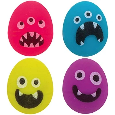 Afbeelding van Baker Ross AX619 Monster Eivormige Glitter Stuiterballen Pak Van 10, Feestartikelen Voor Verjaardagen Kinderen En Buitenspeelgoed