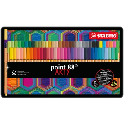 Afbeelding van Fineliner STABILO point 88/66 Arty fijn assorti blik à 66 stuks