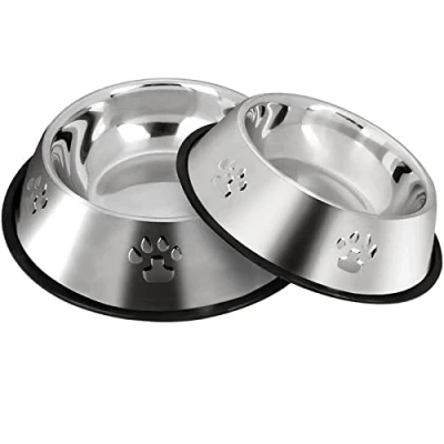 Afbeelding van SUOXU Roestvrijstalen hondenkommen, kattenvoerkommen, kattenbakjes met antislip rubberen basis, kleine voerbakken en waterkommen, 2 stuks