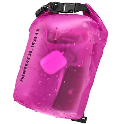 Afbeelding van Nordlight Dry Bag en Waterdichte Tas (10L, Roze) verpakkingstas met rolsluiting schouderband Zwemmen, strand, kanoën, staand peddelen, duiken