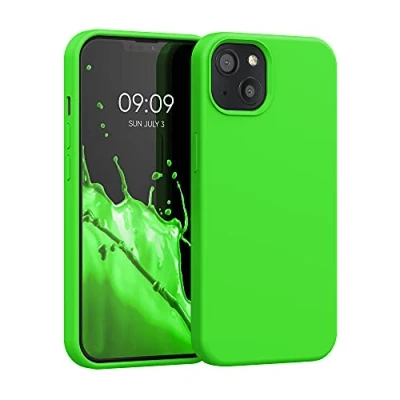 Afbeelding van kwmobile telefoonhoesje compatibel met Apple iPhone 13 hoesje Zachte case voor smartphone Back cover in limoengroen