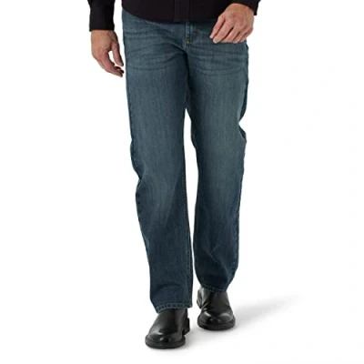 Afbeelding van Wrangler Free to Stretch jeans voor heren, losse pasvorm, Donkerblauw, 36W x 34L