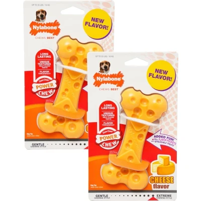 Afbeelding van Nylabone Durachew Cheese Bone Geel Hondenspeelgoed 2 x Wolf Tot 15kg