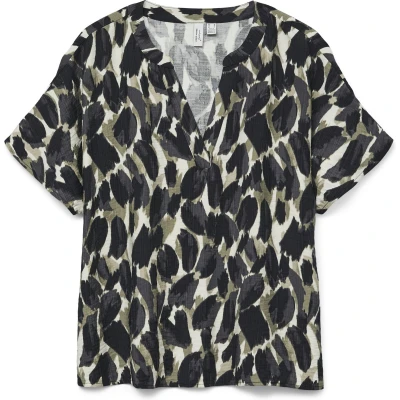 Afbeelding van VERO MODA VMFANINI S/S V NECK TOP WVN BTQ GA Dames Blouses
