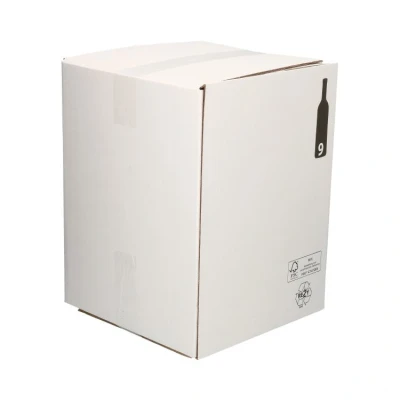 Afbeelding van Flesverpakking + Kartonnen Interieur voor 9 Flessen 28x28x36cm Wit