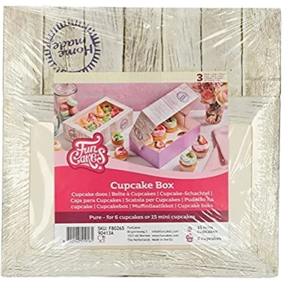 Afbeelding van FunCakes Cupcake Doos voor 6 Cupcakes of Muffins Taartdozen Pure pk/3