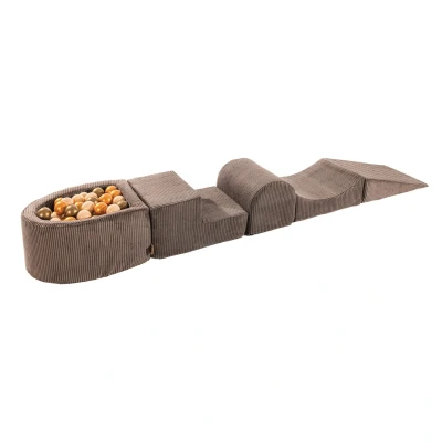 Afbeelding van Stijlvolle Zachte Bruine Speelset met Ballenbak Ballenbakje België Beige/Goud/Platina Goud