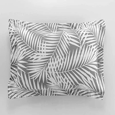 Afbeelding van douceur d&#039;intérieur, Botania hoofdkussensloop, plat, 50 x 70 cm, grijs, 100% katoen,
