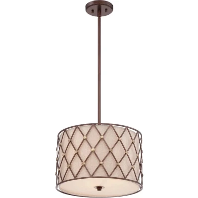 Afbeelding van Quoizel LED Pendelarmatuur Brown Lattice 3X E27 Max 100W Dimbaar Copper Canyon