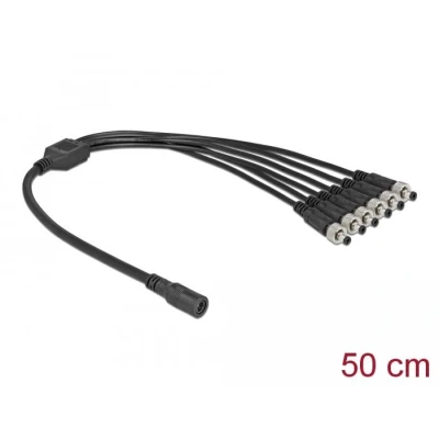 Afbeelding van Delock DC verdelerkabel 5,5 x 2,1 mm 1 bus naar 6 stekker geschroe