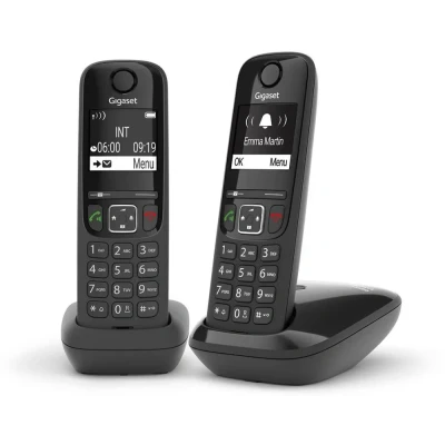 Afbeelding van Gigaset AS690A Duo DECT draadloze telefoon met antwoordapparaat, extra handset, zwart